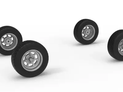 Wheel Set of Mod Lite Race car Scale 1 to 25 3D print model