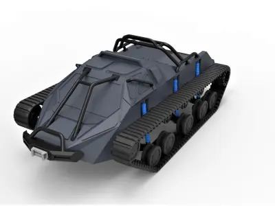 Tracked vehicle Pickup body Scale 1 to 24 3D print model