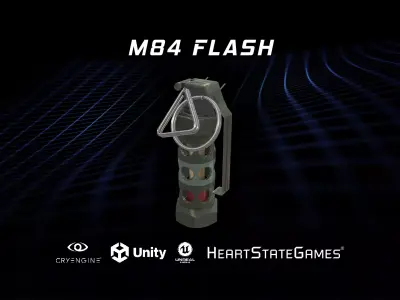 GRENADE 2 - M84 Flashbang Stun Grenade - 4K Game Ready Low-poly 3D model