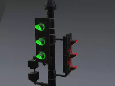Traffic light Low-poly 3D model buy
