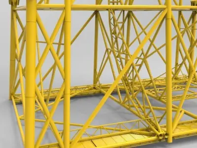 8-pile jacket Free 3D model