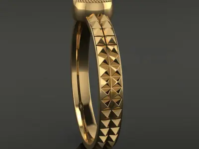 Bezel Diamond Infinity Studded Engagement Ring 3D print model