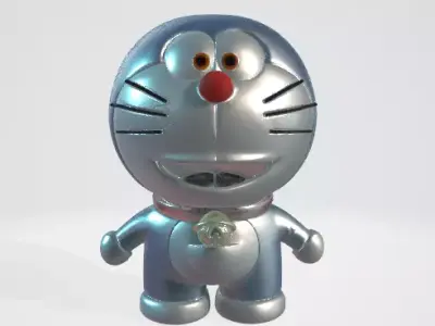 Chibby Doraemon Silver 3d Model ready to print 3D model