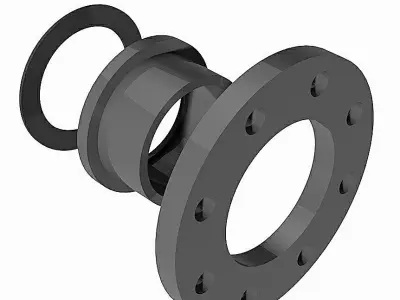 PVC Flange sets DIN2501 Loose Flanges - adaptors and gaskets Free 3D model