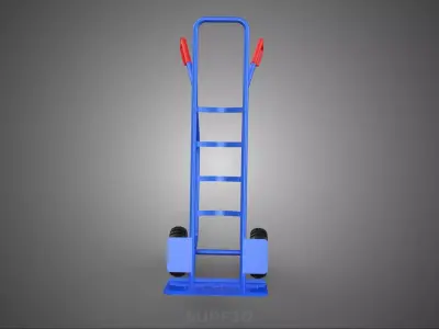 BLUE HAND TRUCK HANDTRUCK DOLLY SACK BARROW TROLLEY BOX CART TIP 3D model