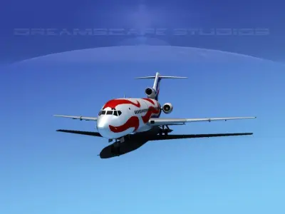 Boeing 727-100 Braniff Intl 3 3D model