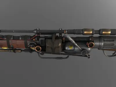 Steampunk Gun Low-poly 3D model purchase