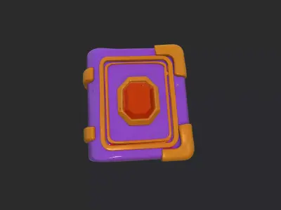 Red Magic Stone Book 3D Model Low Poly PBR Textured Low-poly 3D model