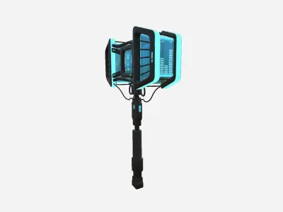 SciFi War Hammer A01 Black Blue - Sci Fi Weapon Design Low-poly 3D model