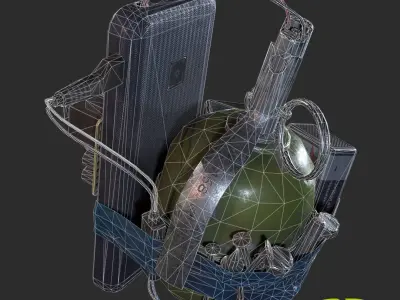 Explosive device Low-poly 3D model