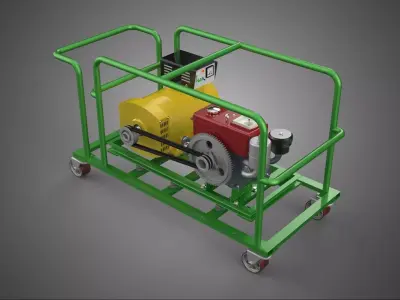 STANDALONE CART MOBILE EMERGENCY DIESEL ELECTRICAL GENERATOR SET 3D model