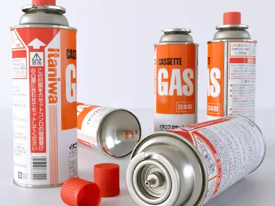 Butane Gas Canister Low-poly 3D model