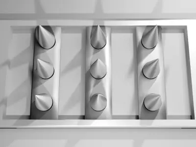 Military Barricade - Ground Spikes 3D model