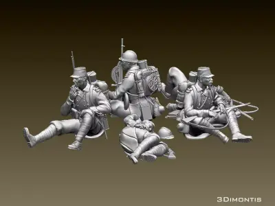 French soldier ww1 3D print model