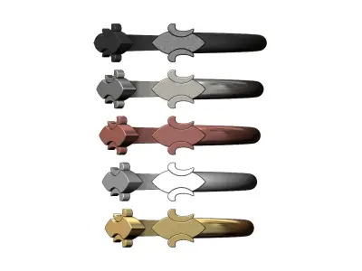 Simplistic Heraldic Lily Ring 3D print model