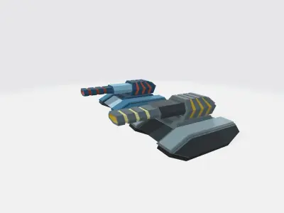 Free low poly sci-fi tank  Free low-poly 3D model