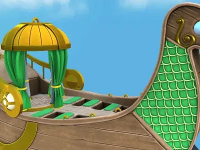 Royal Viking Ship Low-poly 3D model