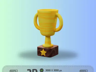 Educational Cup 3D Icon Free low-poly 3D model