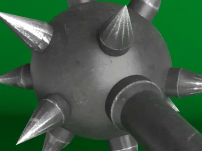 Medieval spiked war mace Low-poly 3D model