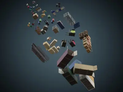 Warehouse Props Collection 1B 3D Model Pack