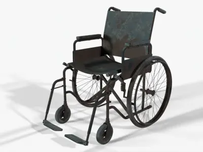8k Abandoned Wheelchair 3D model