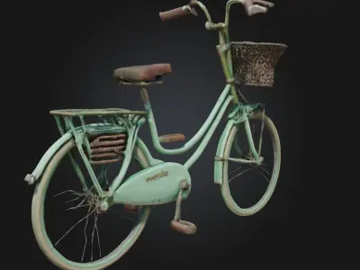  Vintage Bike  A Nostalgic Ride in Retro Colors 3D model
