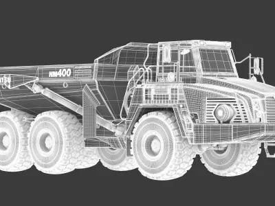 Komatsu HM400-5 Articulated Dump Truck Dirty 3D model