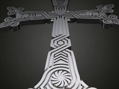 Ornamental Cross Pendant  3D print model