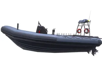 Inflatable Patrol Boat Low-poly 3D model