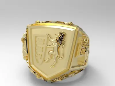 Enamel Lion Rings 3D print model