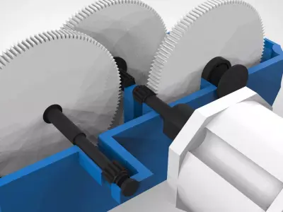 Helical Bevel Gear Reducer with Bearings and Gears 3D model
