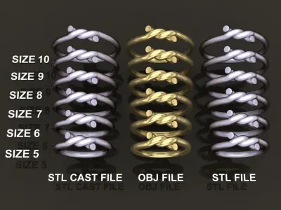 Simple Rope Knot Band Ring 3D print model
