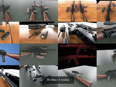 AK rifles 3D Model Pack