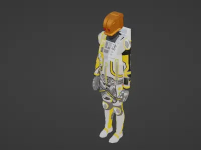 Robot Soldier - Assault Soldier Low-poly 3D model 7