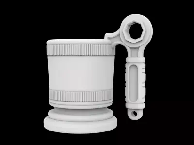 Wrench-Handle Shop Cup Holder 3D Printable Utility Sleeve 3D print model