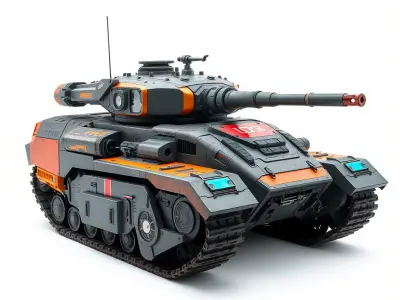 Futuristic Tank Model Pack with Advanced Textures and Detail Low-poly 3D model