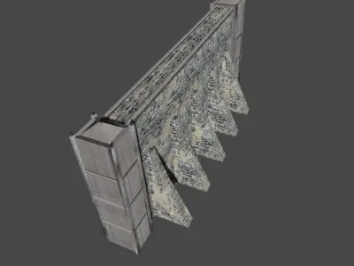 Stone Wall Low-poly 3D model