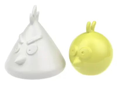 Hen with chickens 3D model