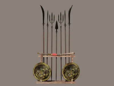 THAI-weapon-Set Low-poly 3D model