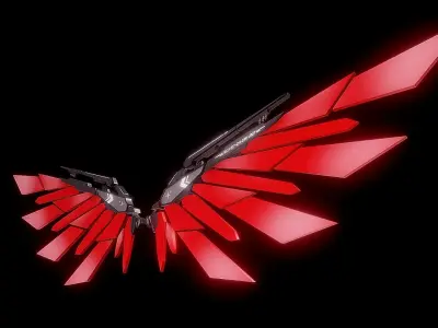 Robot Wings Low-poly 3D model get