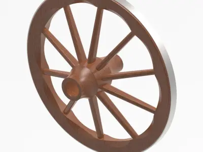 Wooden wheel Free 3D model