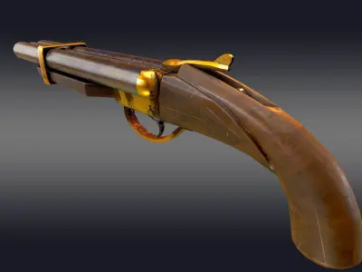 Double Barrel Shotgun 3D model purchase