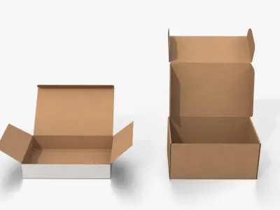 Cardboard Box Collection - Rectangular Shape Mix 3D model