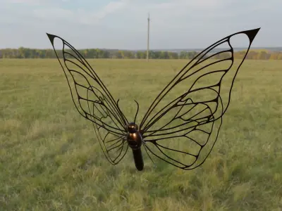Mechanical butterfly 3D model buy