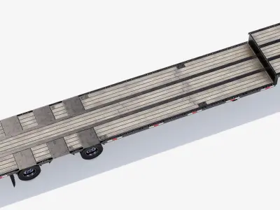 Drop Deck Trailer Low-poly 3D model