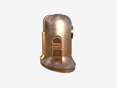 Old Diving Helmet C04 Clean Bronze - Character Design Fashion Low-poly 3D model