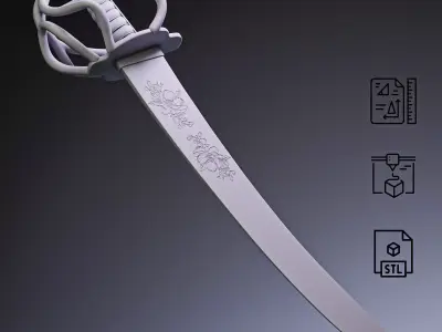 Pirate Cutlass Sword RoZ 3D print model