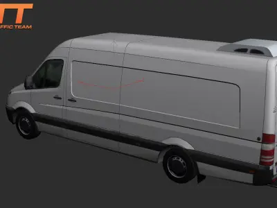 Mercedes-Benz Sprinter Hertz Low-poly 3D model