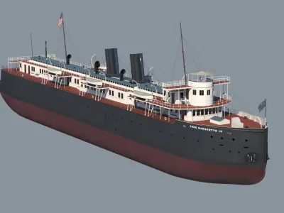 Steamship ferry SS Pere Marquette 3D model