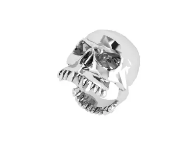 Skull Ring 3D print model 9